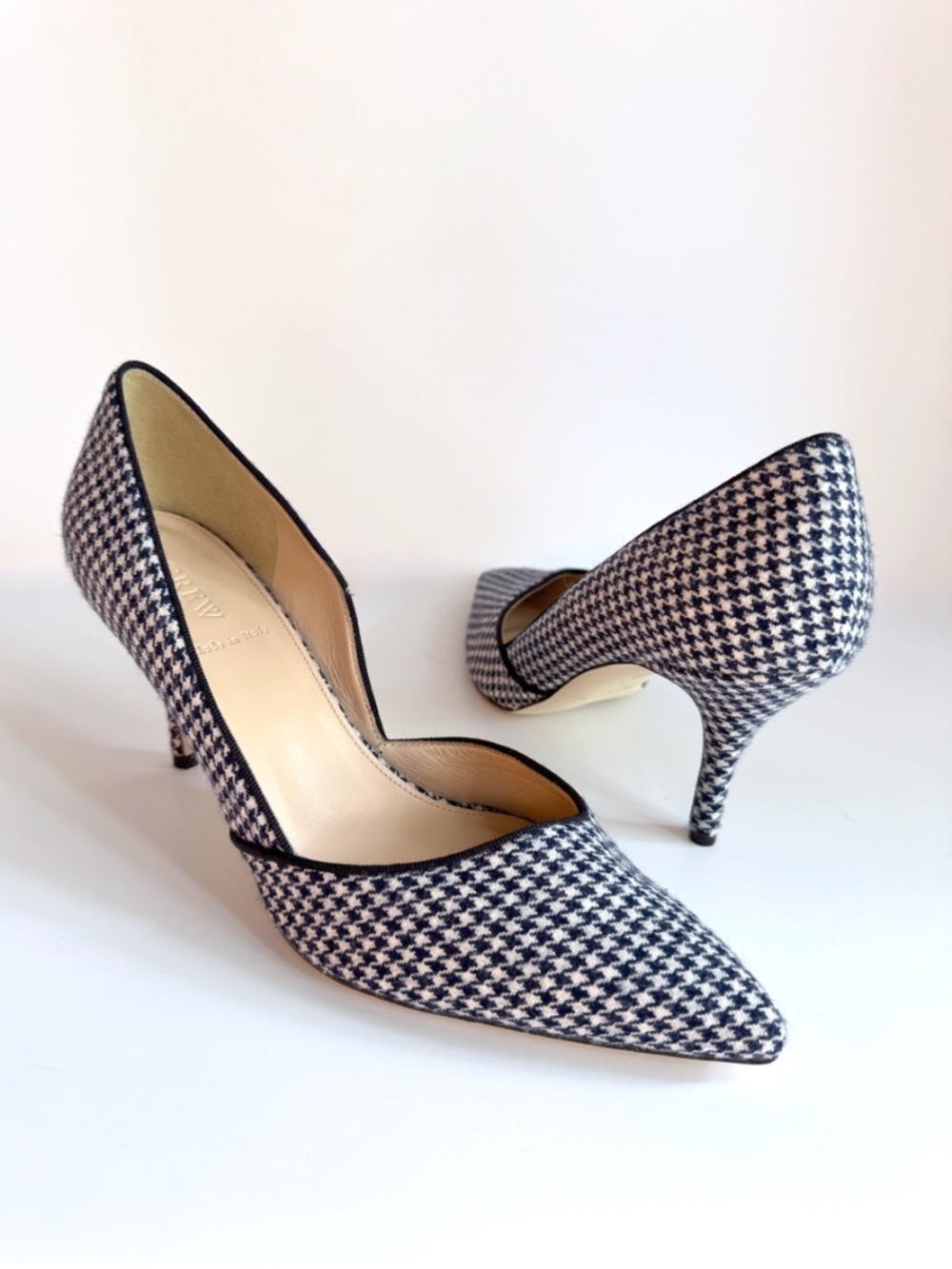J Crew Collection Colette D'Orsay Pumps Houndstooth Wool Size 9